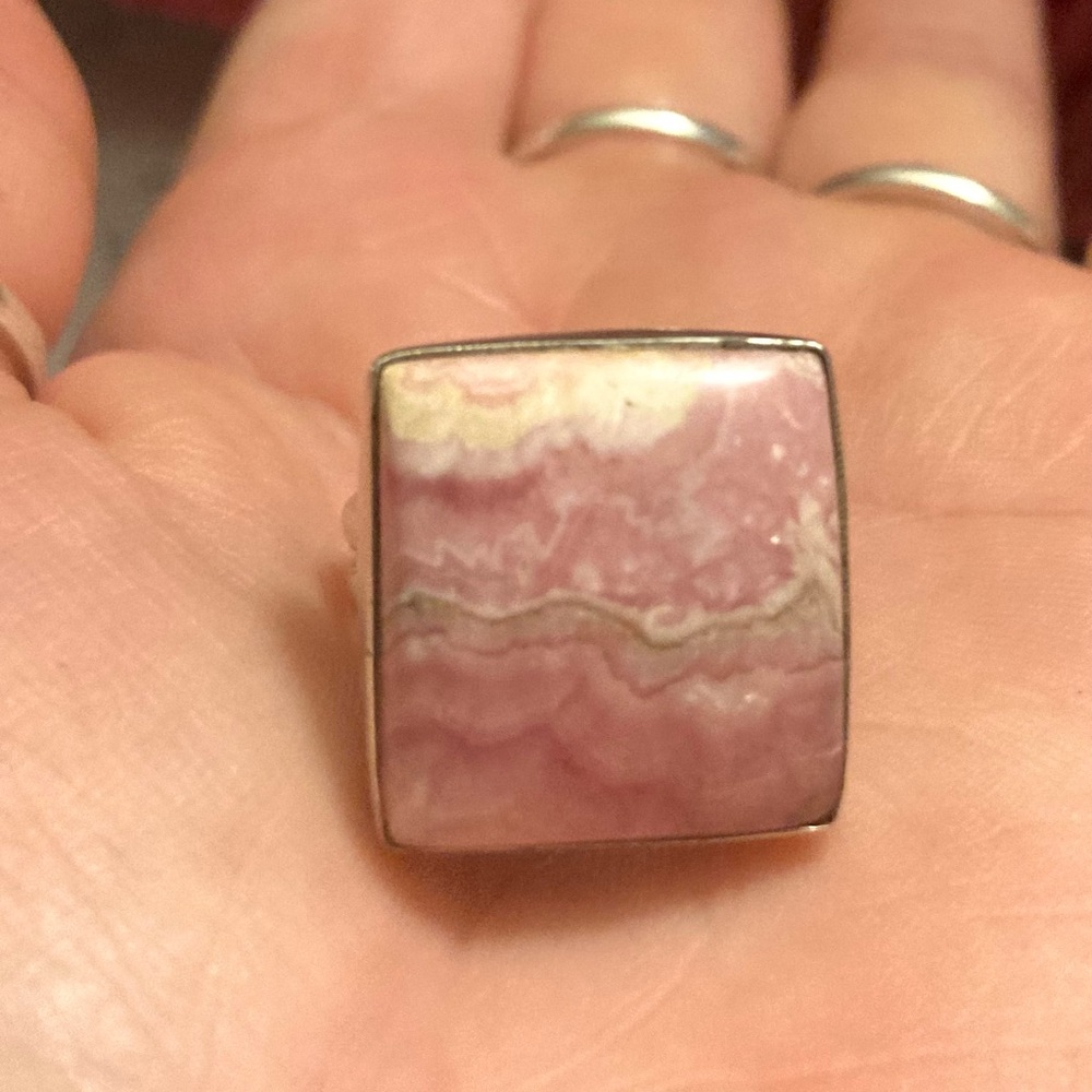 Pink Rodochrosite Genuine Gemstone Solid Sterling… - image 2